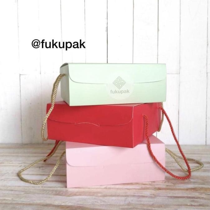 populer] Box Handle Tali 22x22 | Kotak Kue Spiku Cake Roti Dessert Box (10pcs)