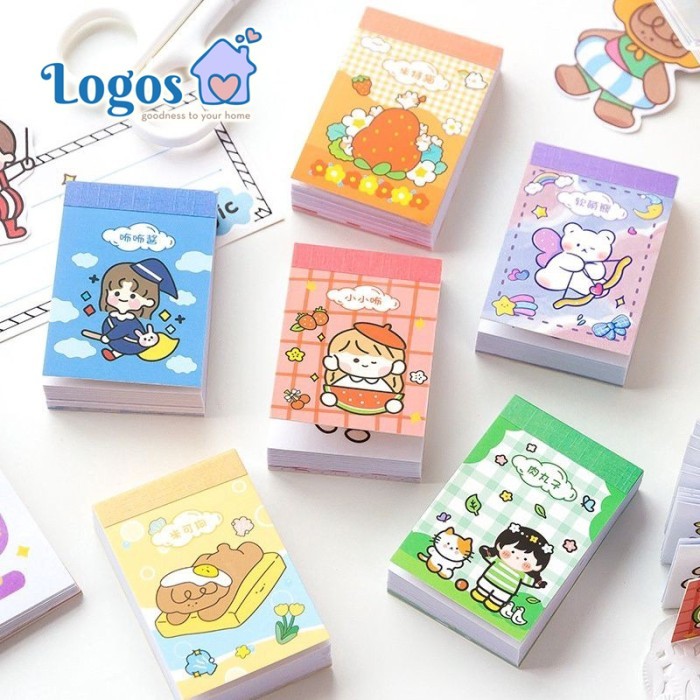 

Ready Mini Sticker buku stiker kecil Momo Kartun Korea Lucu Jurnal Diary