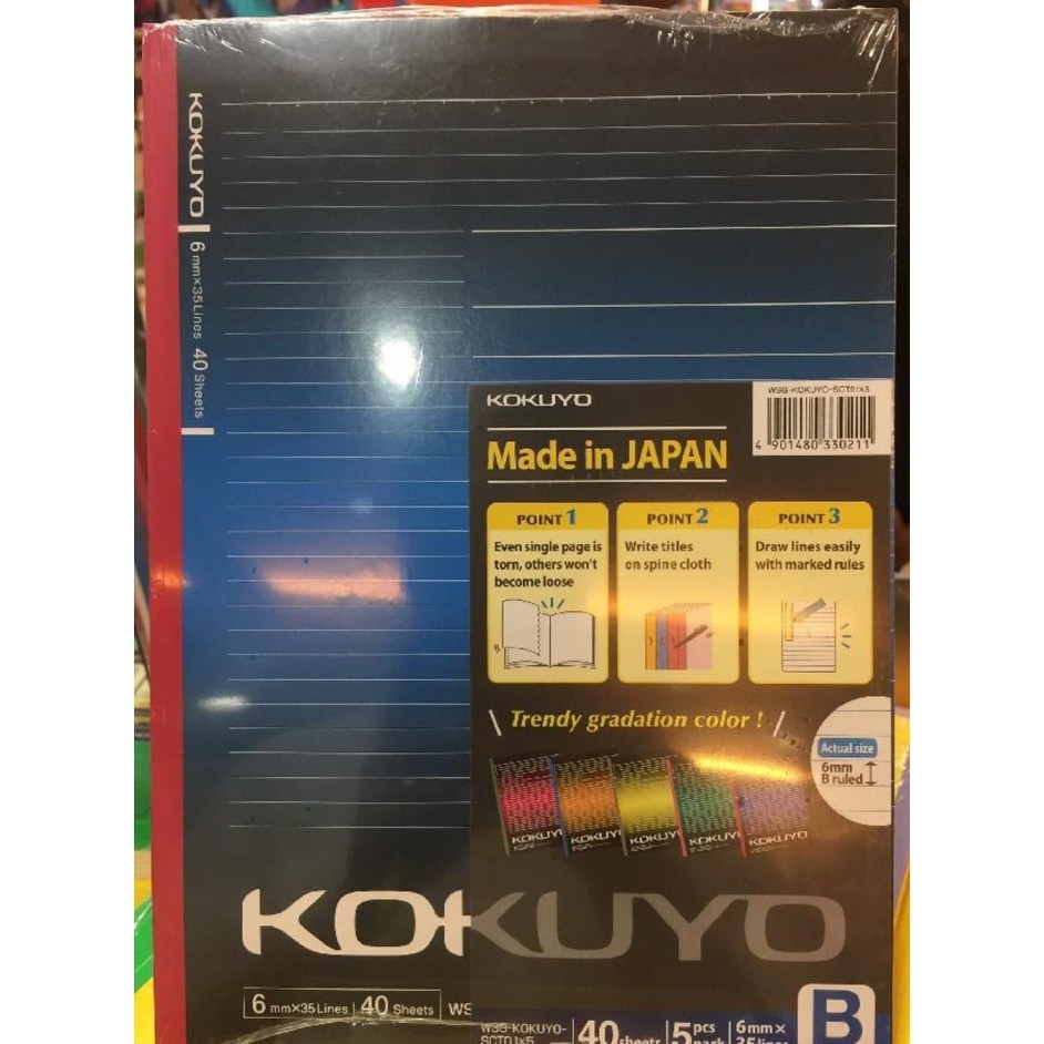 

Ready Kokuyo Notebook B5 Set Mixed Color 5pcs