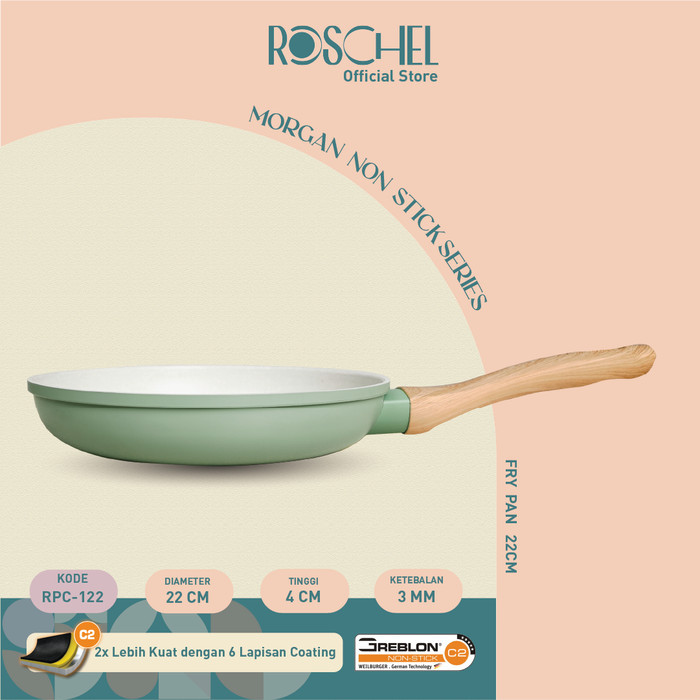 Roschel Morgan Frypan 22cm Saucepan 18cm Panci Greblon Anti Lengket