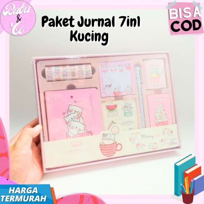 

Ready PAKET JURNAL 7 IN 1 CUTE CAT JURNAL 7 IN 1 KUNCING LUCU IMUT MURAH COD