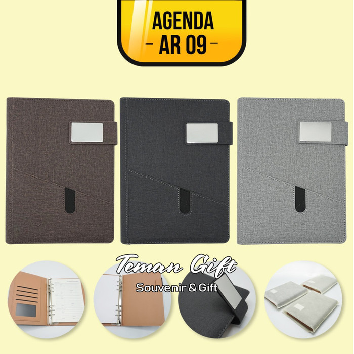 

Ready Notebook A5 Buku HardCover Agenda Hard Cover Custom Logo Nama AR 09