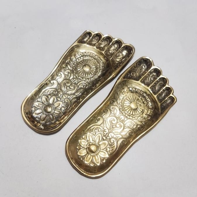 @=@=@=@=] Piring Bentuk Kaki Kuningan Tempat Wadah Saji Plate Brass Piring Unik Antik Souvenir
