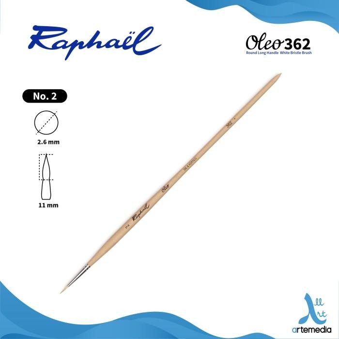 

KUAS LUKIS RAPHAEL 362 ROUND OLEO WHITE BRISTLE BRUSH LONG HANDLE