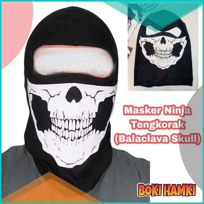 Masker tengkorak topeng balaclava skull masker ninja motif masker helm