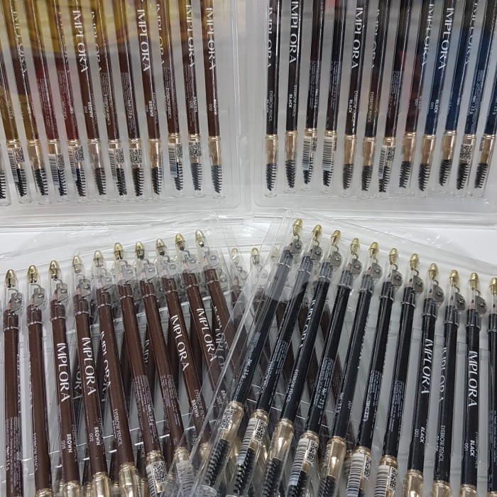 

(12 pc) pensil alis eyebrow IMPLORA hitam black original BPOM
