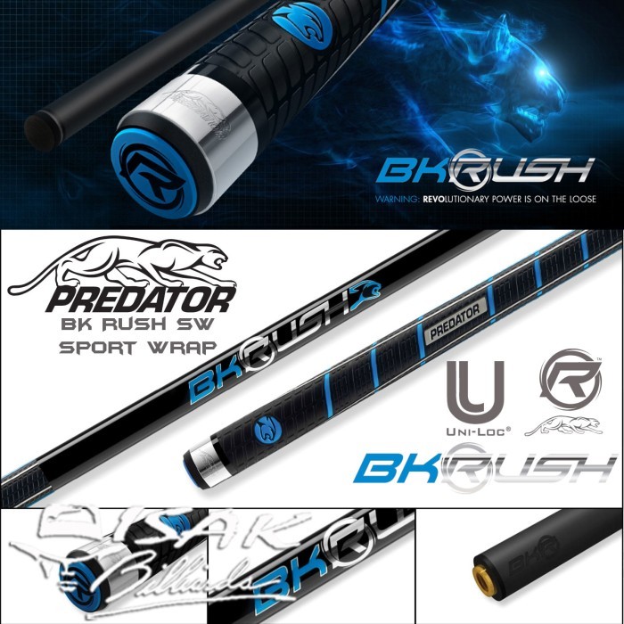 Predator BK Rush SW - Break Cue Stick Stik Biliar Billiard Asli Revo