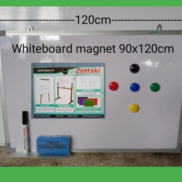 

Papan Tuli Whiteboard Magnet Gantung Ingle Face Zettai 90120Cm