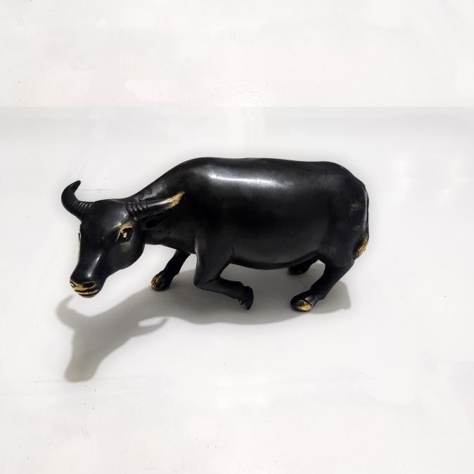 ><><><] Patung Kerbau Logam Kuningan Shio Buffalo Brass Statue Pajangan Hiasan