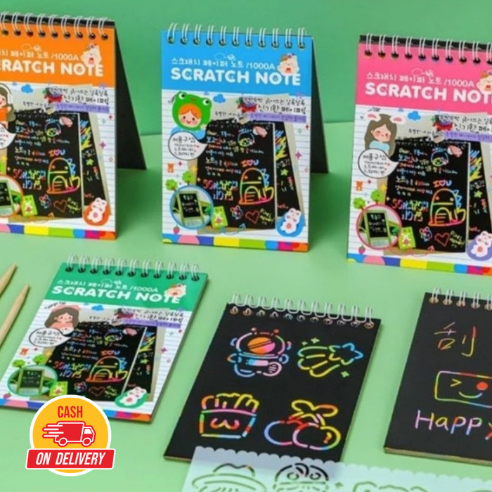 

Buku Mini Gores Magic / Scratch Note Magic / Buku Gambar Gores Magic 14x10cm