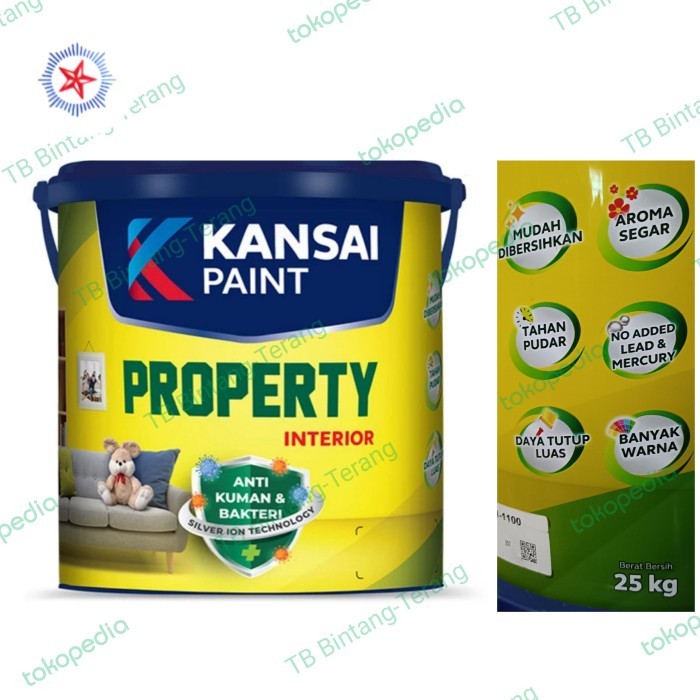 CAT TEMBOK PROPERTY INTERIOR PAIL 25 KG KANSAI PAINT BRILLIANT WHITE