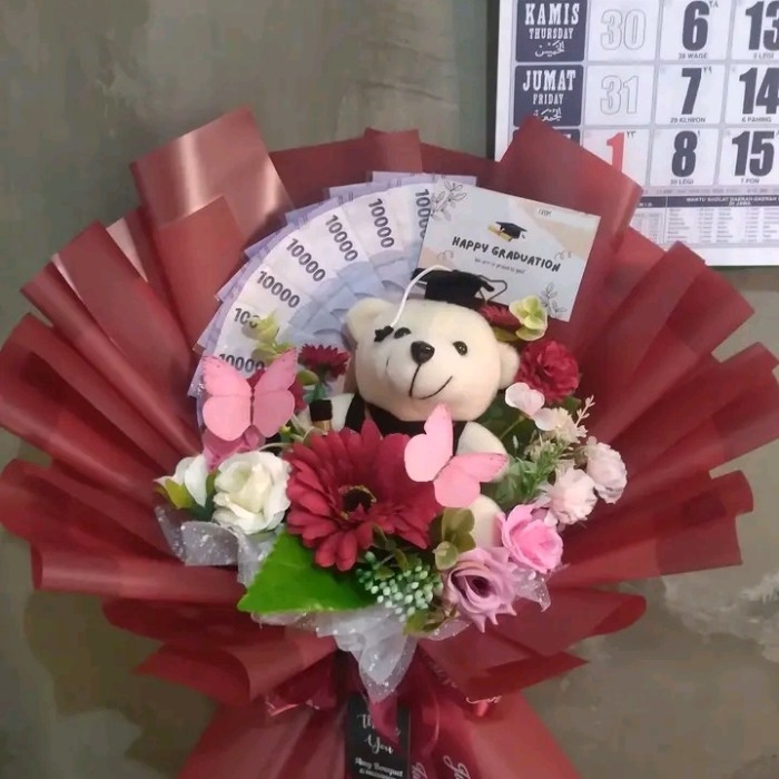 

BUKET SELENDANG BIRU BONEKA DAN UANG