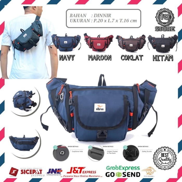 Tas Selempang Slempang Pria Murah Distro Waistbag Pinggang Kecil Cowok