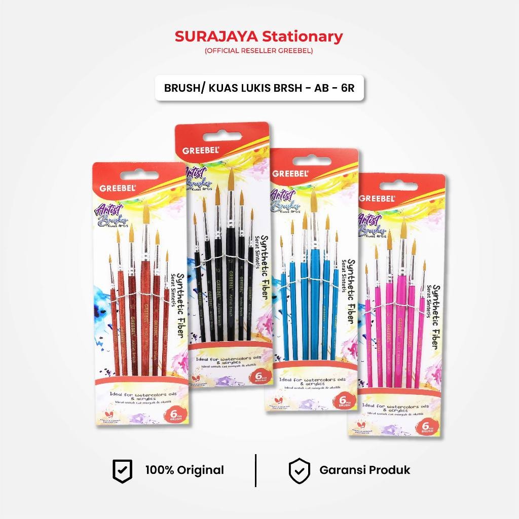 

GREEBEL Kuas Lukis Brush Paint Set / Kuas Melukis (AB-6R)