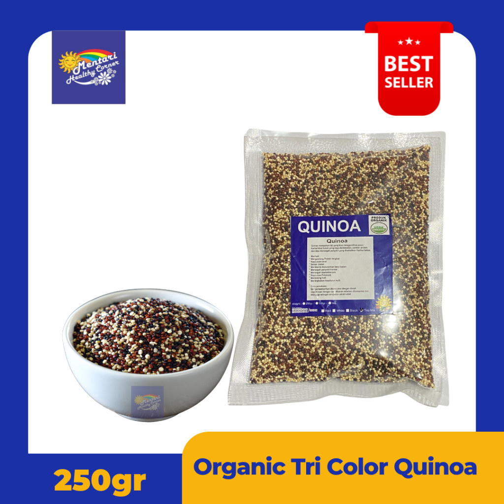 

Organic Tri Color Quinoa 250Gr Organi Trio Colour Quinoa Merah Putih Hitam 250Gram