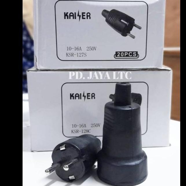 Kaiser Set Steker dan Kontra Karet Female + Male - Colokan Sambung Original
