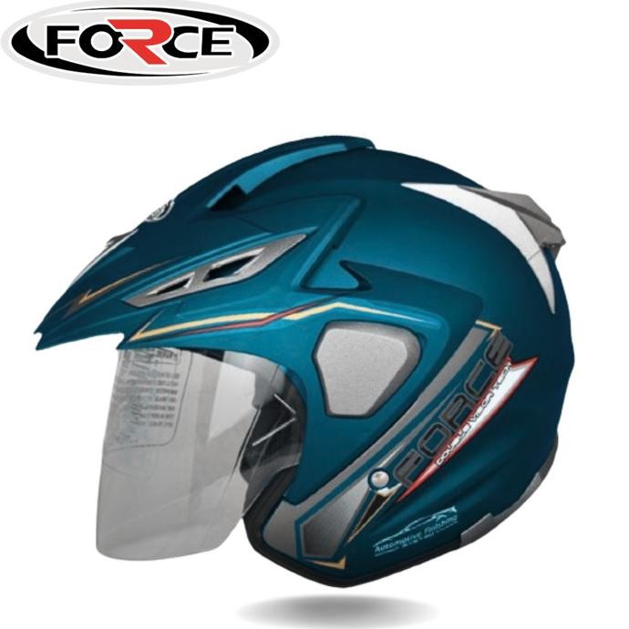 Force Helm Half Face Smartlock Anti Maling Double Visor Sni Original