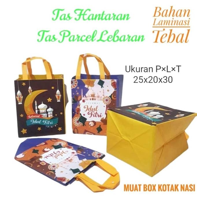 

Mubarak| Tas Lebaran Box Nasi Laminasi Muat Banyak Ukuran 25x20x30 Tas Lebaran Sponbond Bahan Tebal / Tas Santunan Tas Hantaran Parcel Hari Raya Idul Fitri