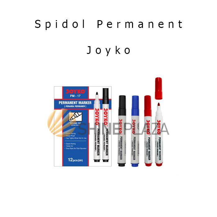 

SPIDOL PERMANEN HITAM BIRU MERAH JOYKO PM-17 ~ 19 PERMANENT MARKER