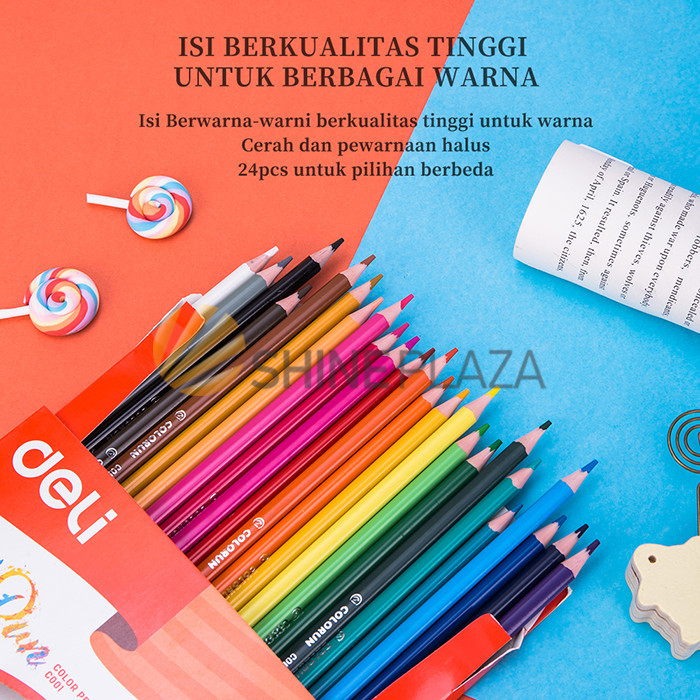 

PENSIL WARNA DELI EC00120 24 WARNA - COLOR PENCIL DELI