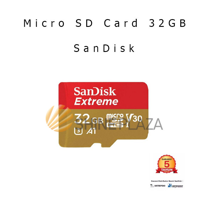 

SANDISK 32GB EXTREME MICRO SD KARTU MEMORY HP 100MB/S 100% ORIGINAL