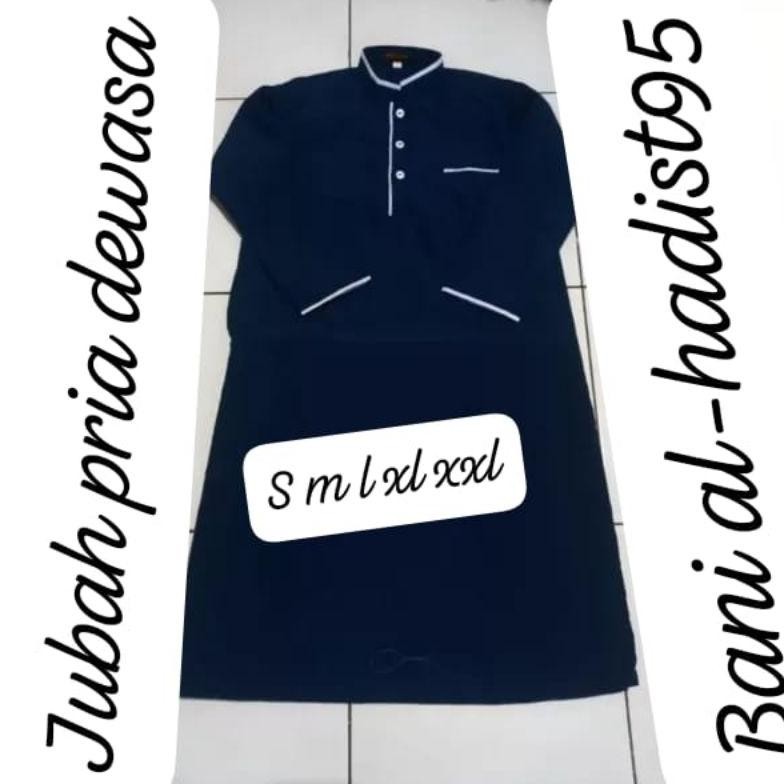Beli 2 Lebih Murah Baju Jubah Gamis Pria Dewasa Variasi/Polos Warna Hitam Tangan Panjan Non Manset C