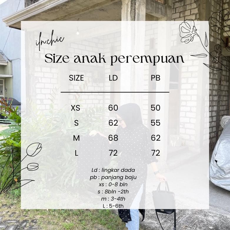 Promo Lebaran Tunik Couple Ibu Dan Anak Polkadot Hitam 145.000/2Pcs Cod