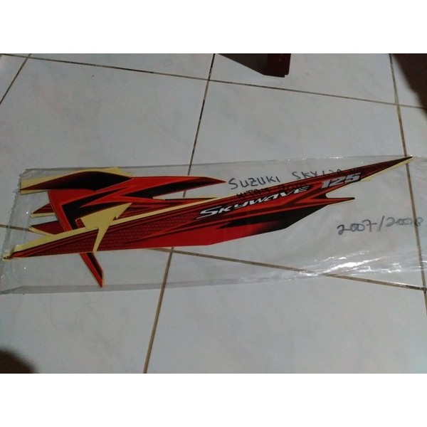 Striping Stripping Stiker Suzuki Skywave Hitam Merah Barang Langka