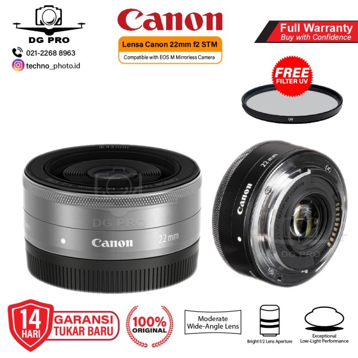 PROMO LENSA CANON 22MM F2 STM - LENSA MIRRORLES CANON EF-M 22MM F2 STM