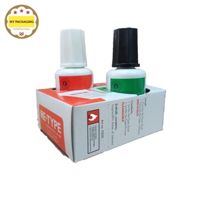 

paling diminati] Tipe x tip ex tipex CORRECTION PEN botol cair cepat kering Retype Set Fluid & Thinner - Retype set fluid and Thinner