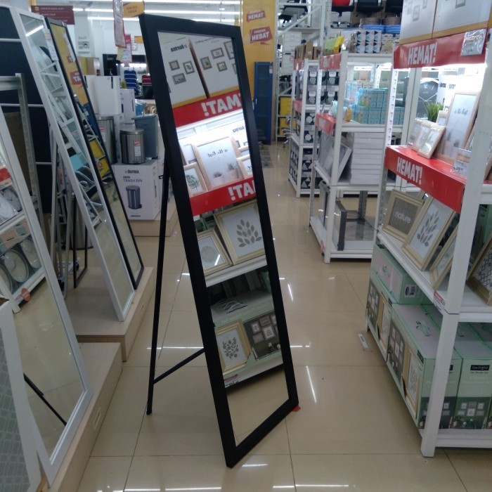 Standing Mirror Informa Kaca Sebadan Coklat Cermin Badan