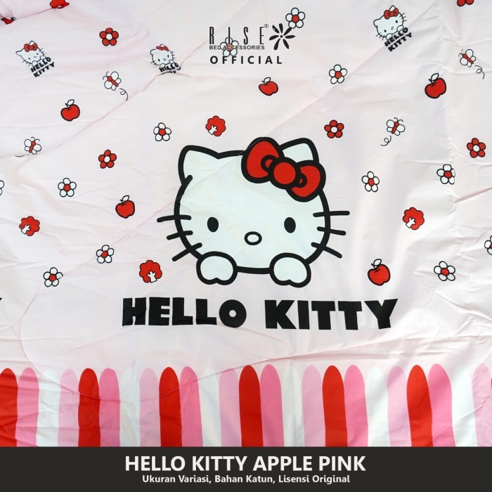 Bed Cover Hello Kitty Double Motif Apple Katun