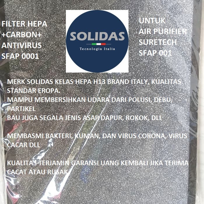 ORI FILTER HEPA AIR PURIFIER SURETECH 0001 BERKUALITAS EKSPOR MURAH