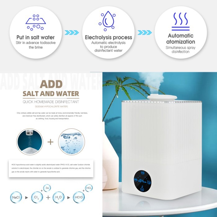 HOCL Generator + Humidifier 2 in 1 disinfectant ruangan