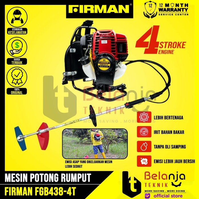 HOT SALE! Firman Mesin Potong Rumput Gendong FGB 438 Brush Cutter 4 Tak FGB438