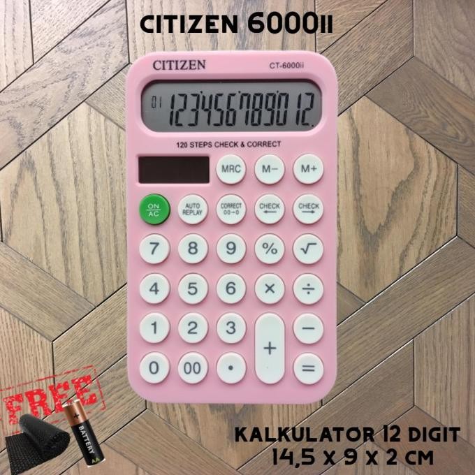 

COD Kalkulator Medium Warna Warni Display 12 Digit 14,5 x 9cm CT 6000ii Termurah