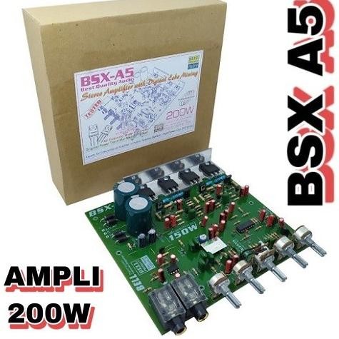 ><><><] Kit Power Speaker Aktif BSX A5 BSX-A5 2 Mic Amplifier Stereo 300W 2x150W Digital Echo