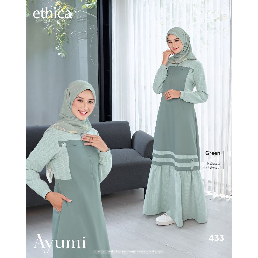 Gamis Ethica AYUMI 433 | Model Baju Gamis Terbaru Lebaran 2025 | Dress Lebaran 2025