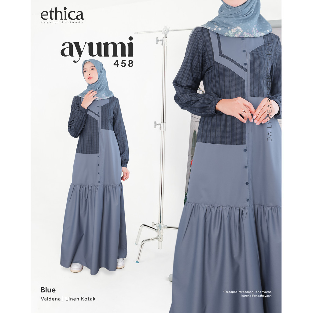 Gamis Ethica AYUMI 458 | Model Baju Gamis Terbaru Lebaran 2025 | Dress Lebaran 2025
