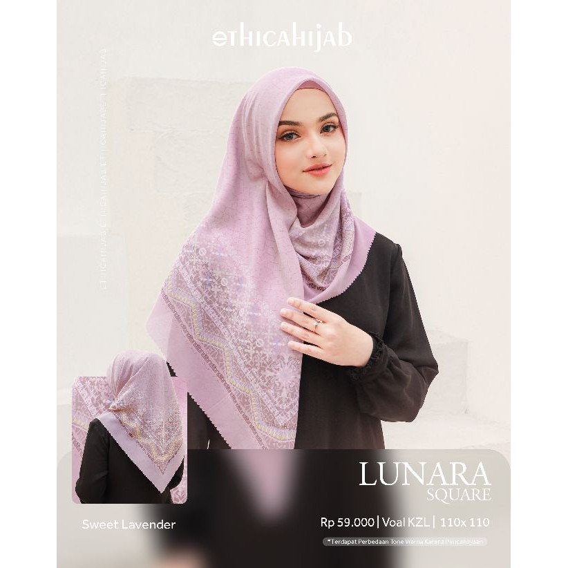 HIJAB ETHICA VOAL MOTIF LUNARA | Jilbab Motif | Segiempat motif | Kerudung Motif | Jilbab Motif Lase