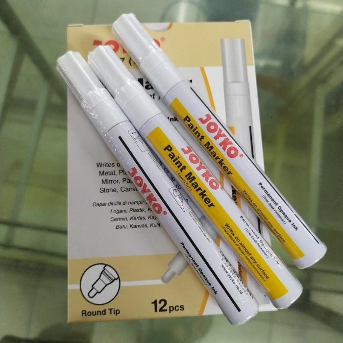Spidol Putih Permanen Joyko Per Lusin