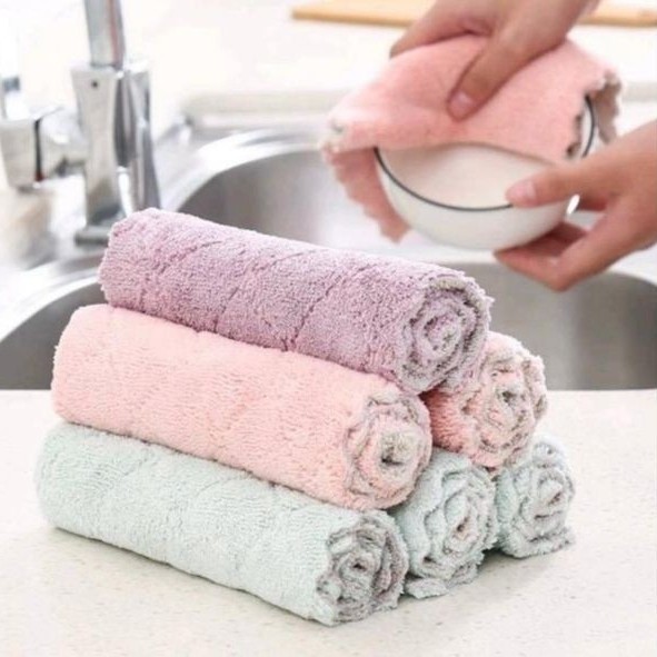 ] Kain Lap Meja Piring Anti Minyak / Kain Lap Microfiber Kualitas Bagus
