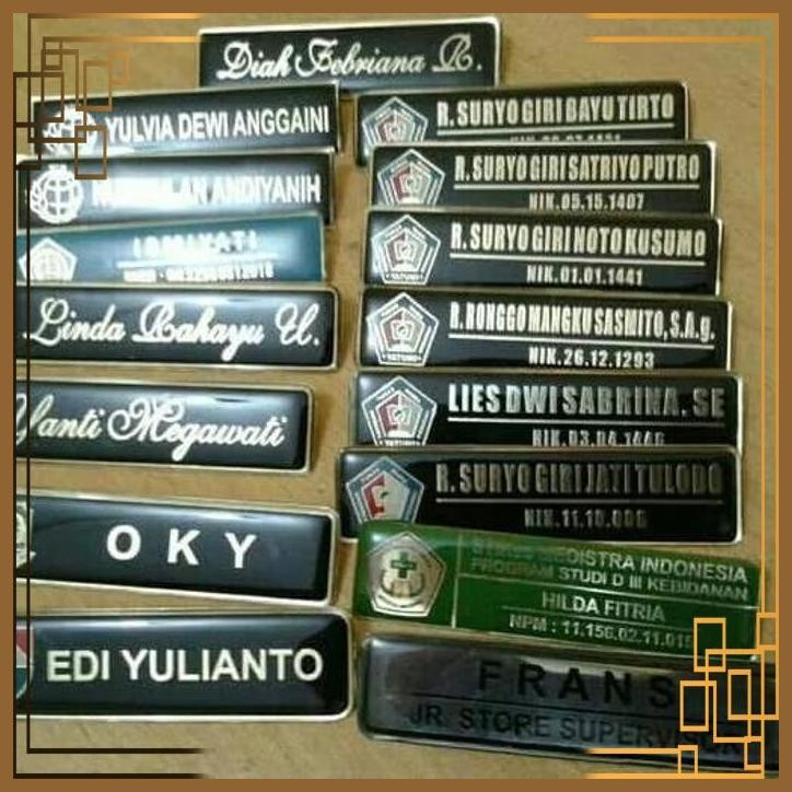 

[SRB] name tag / nama dada etching kuningan & stenlis resin (081219393886)
