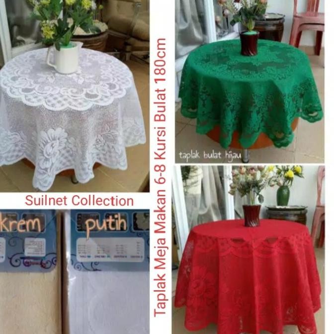 taplak meja makan Bulat 6-8 Kursi