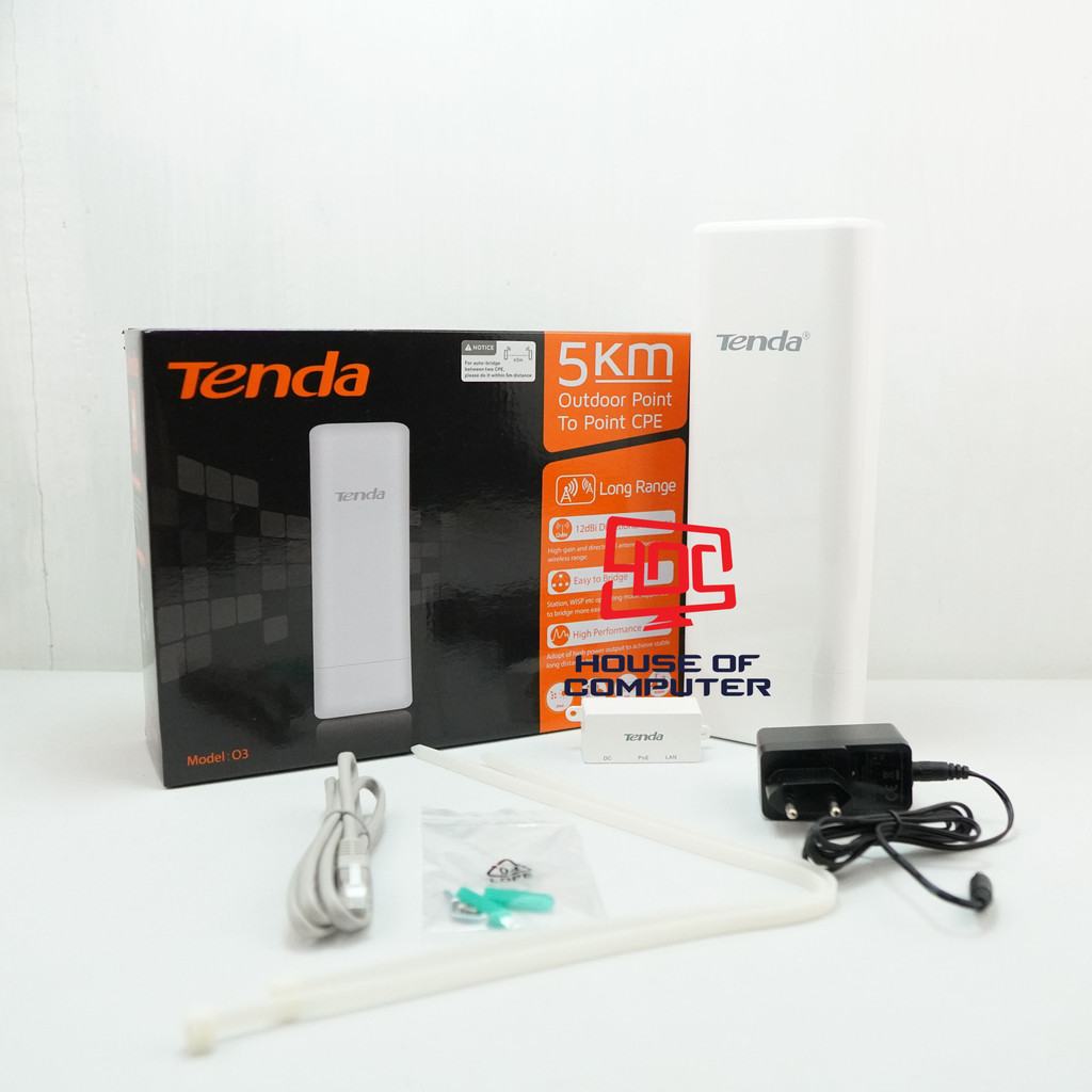 ACCESS POINT TENDA 03 WIRELESS 5KM OUTDOOR POINT TO POINT CPE