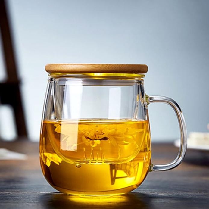 Promo Gelas Teh Cangkir Tea Glass Mug Er Gelas Saringan Seduh Rempah