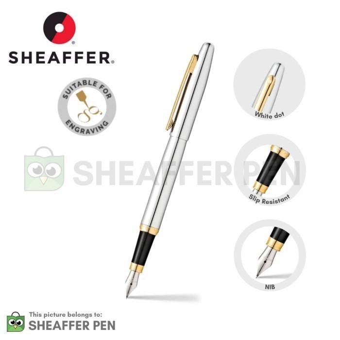 

Sheaffer 9422 FP VFM Chrome featuring Gold Plated Clip Fountain Pen Original