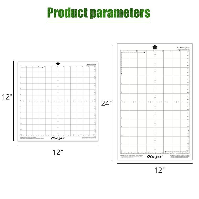 

Pisau Ukir & Cutter 12"*12" / 24"*12" OLD FOX Replacement Cutting Mat Transparent Adhesive Mat with Measuring Grid for Silhouette Cameo Plotter Machine, 3pcs
