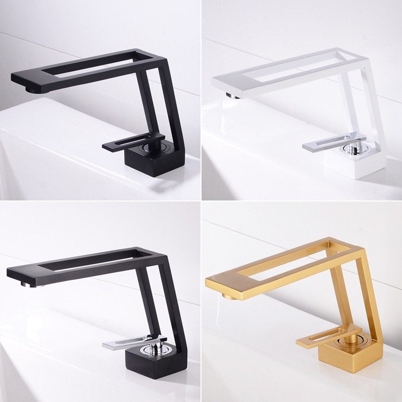 

Keran Wastafel Kamar Mandi Tembaga Biggers Keran Mixer Air Panas Dingin Desain Modern Kuas Warna Emas Hitam |D518BBEE|