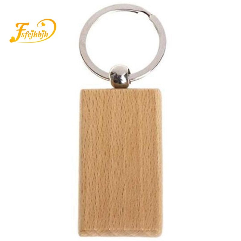 

60 Buah Tag Kunci Gantungan Kunci Kayu Rantai Kayu Persegi Panjang Kosong Dapat Mengukir Hadiah Diy |242BB71D|